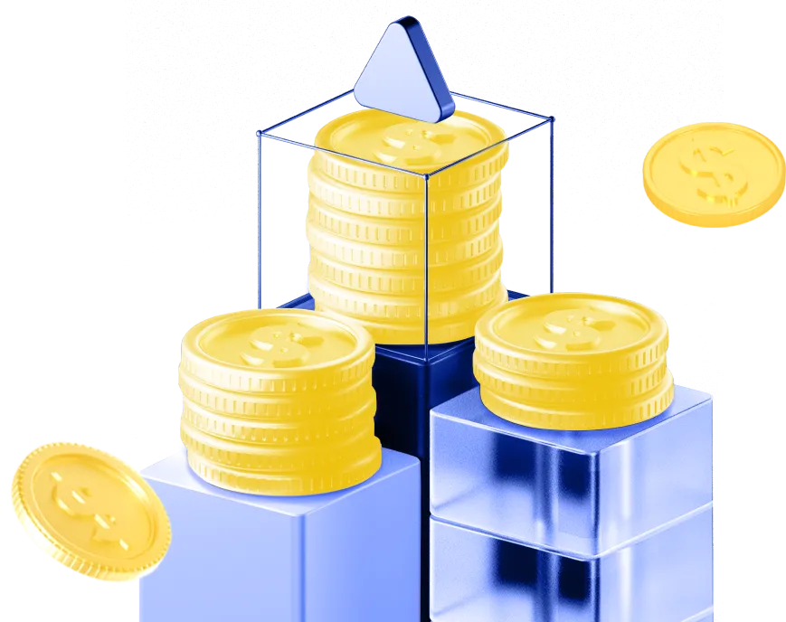 Secure coin deposit graphic symbolizing quick and simple funding sources for crypto and forex accounts